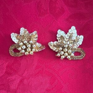 1980’s Gold Sequin & Bead Shoe Clips